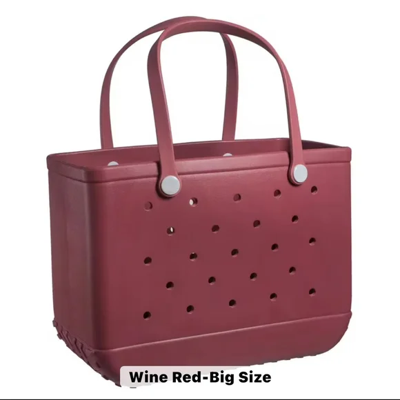 Women's Unbranded Tote Bag Large - Wine Red - Picture 3 of 7